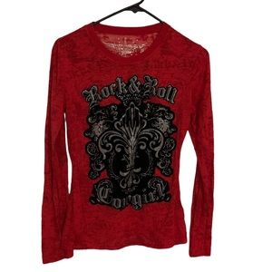 Rock&Roll Cowgirl Red Long Sleeve